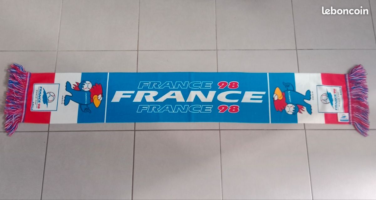 Écharpe Vintage France 98 Coupe Du Monde - Supporter Football - Unisexe
