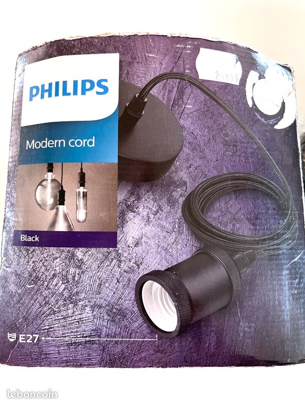 Cordon réglable pour suspension noir, Philips - E27 - L. 2,10 m (image 6)
