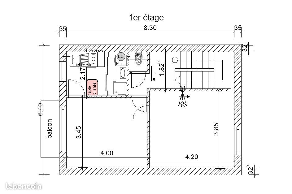 Appartement 2 pièces 35 m² · à Dunkerque · 35 m² · 470 €/mois