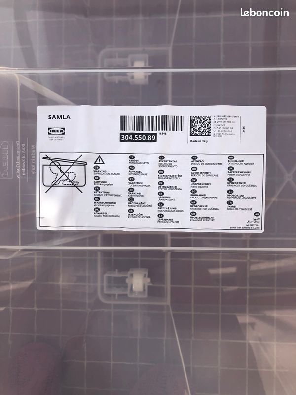 Boîte SAMLA avec couvercle IKEA 130L - NEUVE mais une roue manquante (image 2)