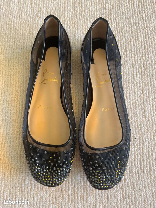 Ballerines Louboutin noires à paillettes (image 2)