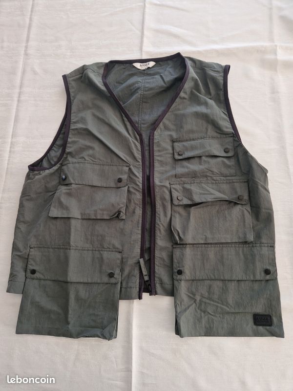 Gilet De Pêche Vintage Eagle Claw Taille XL - Vert, Nombreuses Poches, Fermeture éclair (Neuf Sans Emballage)