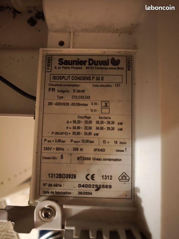 Chaudière gaz à condensation Saunier Duval Isosplit Condens F 30 E (image 1)