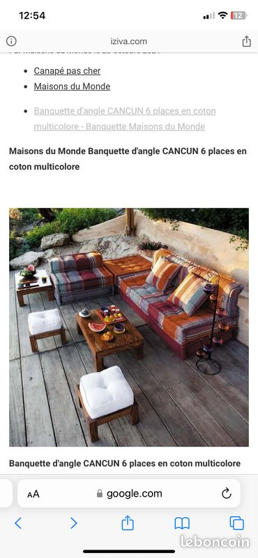 Banquette d’angle 6P Cancun Maison du monde (image 1)
