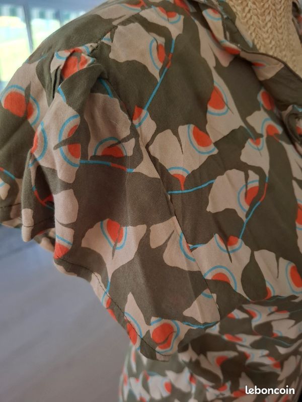 Palme Robe longue cache coeur kaki à motifs Taille S/M (image 10)