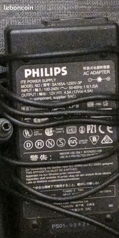 Chargeur Philips 12 volts 4,5 ampères (image 2)