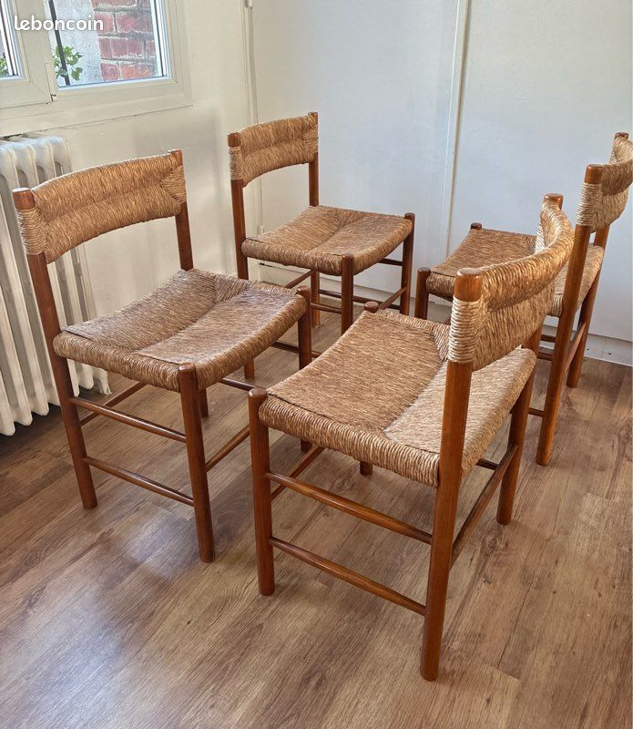 4 chaises Dordogne Charlotte Perriand/Robert Sentou excellent etat (image 4)