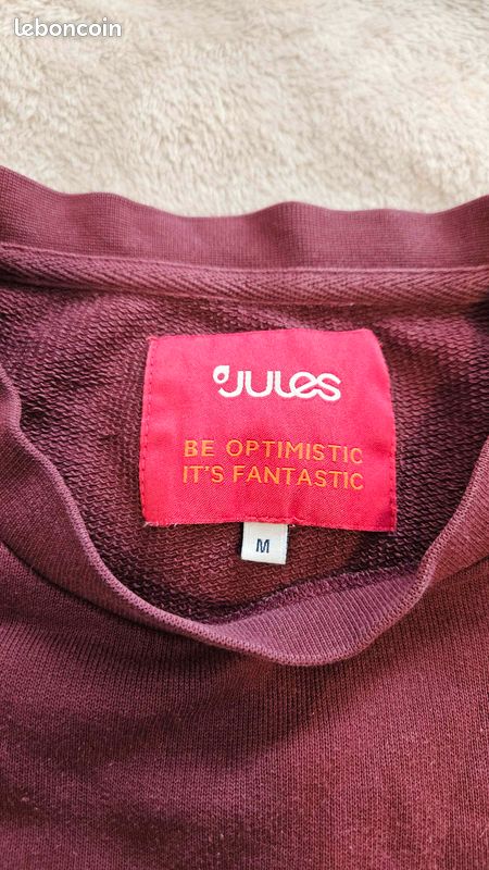 Sweat Rouge Jules – Homme Taille M – Très Bon état – Pull Coton