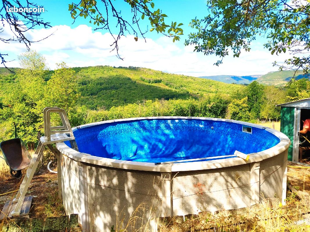 Piscine avec abri de jardin adapté en bon état (image 1)