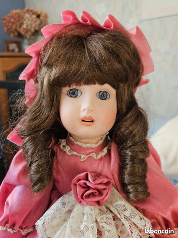 Robe De Poupée Jumeau/Bru Avec Capuche, Lin Et Dentelle, Pour Poupée 45-50cm, Steiner, Rare