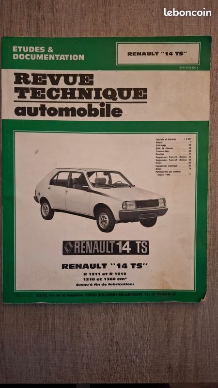 Revue technique RCA Renault 14 TS (image 1)