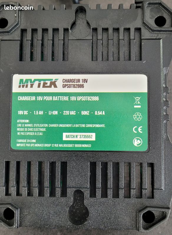 Chargeur batteries MYTEK état neuf (image 2)