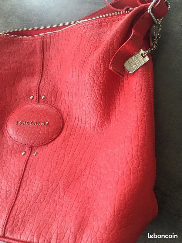 Sac longchamp cuir rouge (image 3)