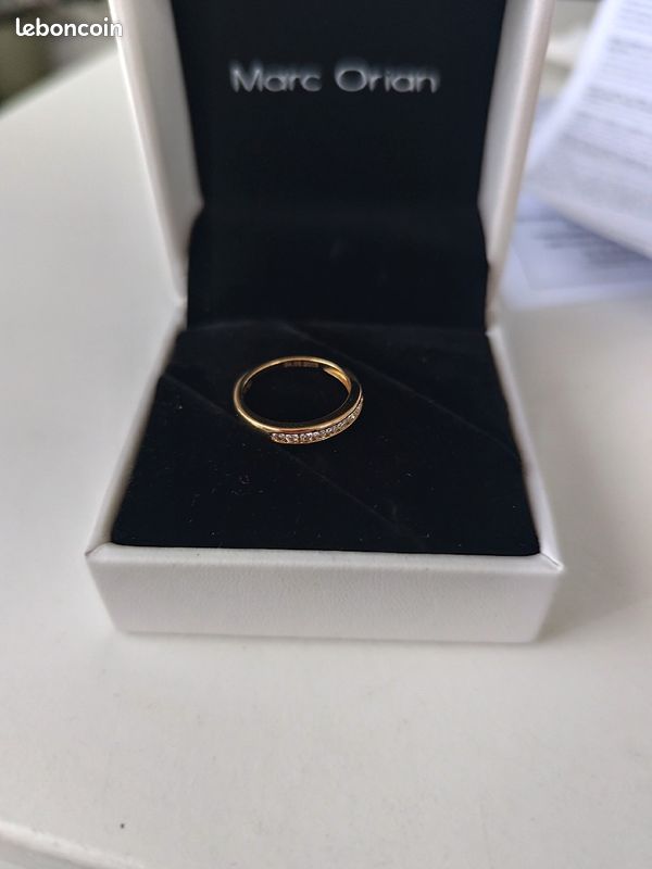 Alliance femme or et diamants ajustable (image 2)