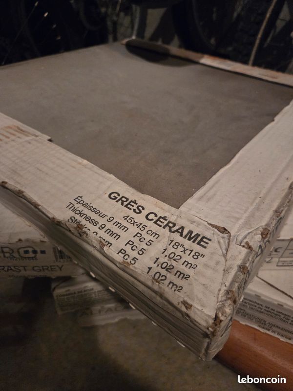 Carrelage 45x45 Grès Cérame Effet Beton Gris (image 6)