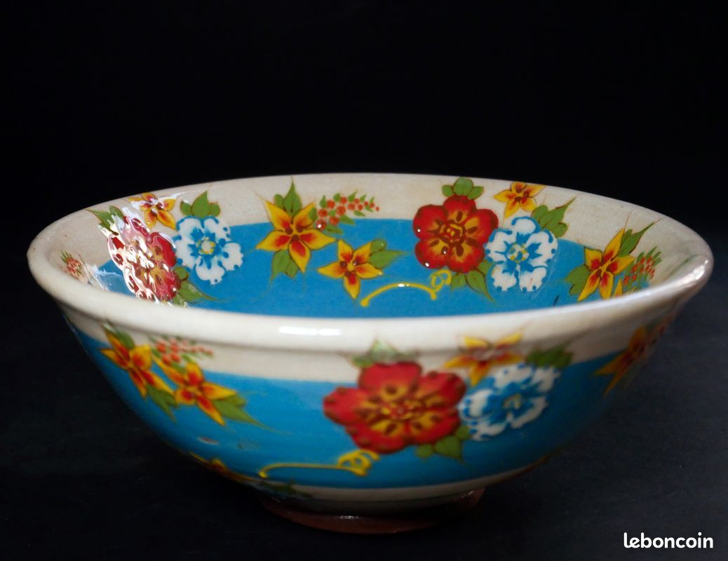 Grand bol vintage Céramique allemande signé KEIF - Peint main - Ø 15,5 cm (image 1)