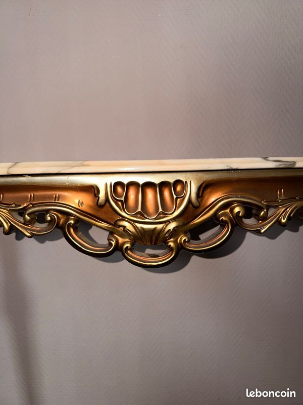 Ensemble Console en Marbre et Miroir assorti – Style Louis XV / Rococo (image 3)
