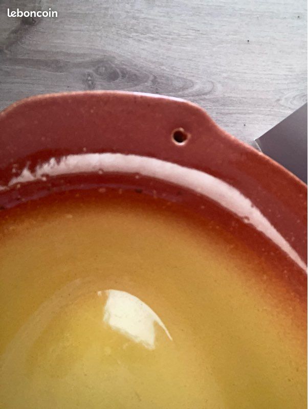 Plat à Tarte Ovale Le Creuset Grès Couleur Roux 28 Cm Très Bon état