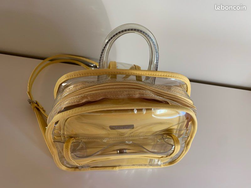 Sac à main ou bandoulière transparent et jaune (image 8)