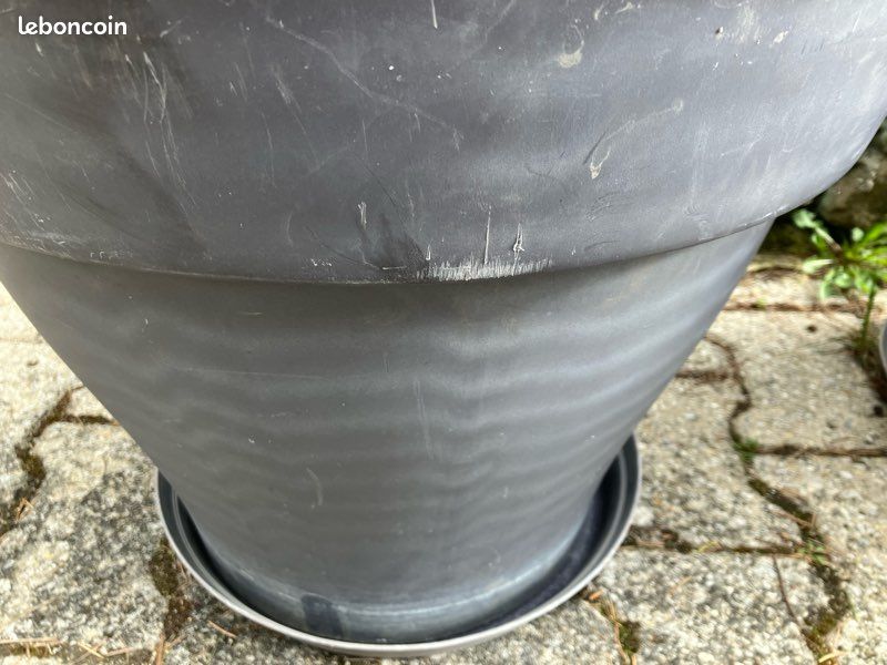 Pot de fleurs grande taille gris lot de 2 (image 5)