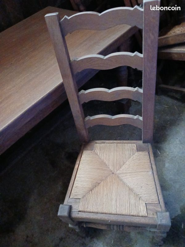 Table chêne massif 220cm x 100 cmm + 6 chaise (image 2)