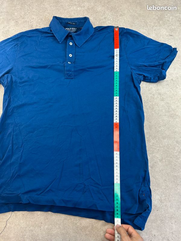 Polo 100% coton Ralph Lauren Marine pour homme M #PRL.287 (image 5)