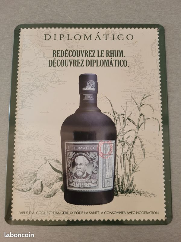 Plaque publicitaire métal rhum diplomatico (image 1)