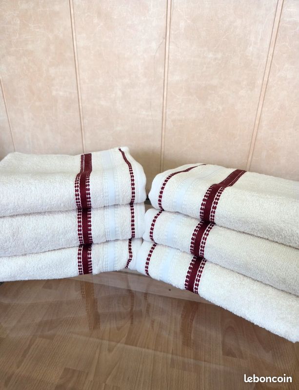 Lot de 6 serviettes 100% coton - Neuves (image 14)