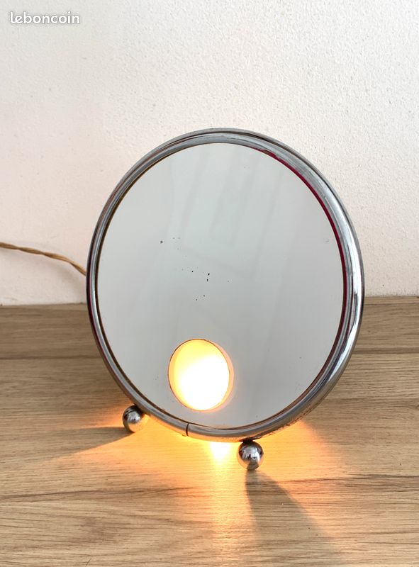 Miroir Double Face Vintage - Un Côté Normal, L'autre Grossissant - En Excellent état Neuf - Fabriqué En France