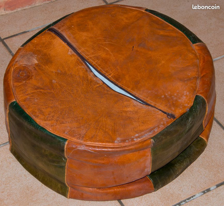 POUF rond en cuir (image 4)