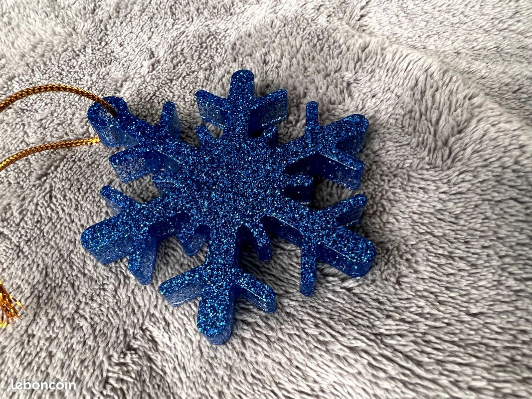 Décoration noël - flocon de neige bleu marine - paillette (image 4)