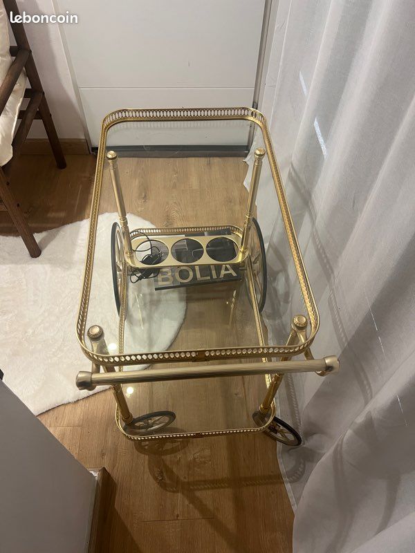 Servante doré vintage d’époque table roulante (image 2)