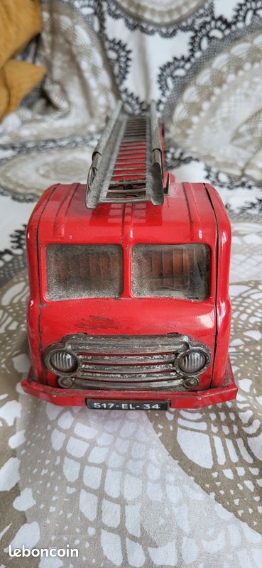 Joustra Camion De Pompier Bernard Double échelle – Tôle Ancienne