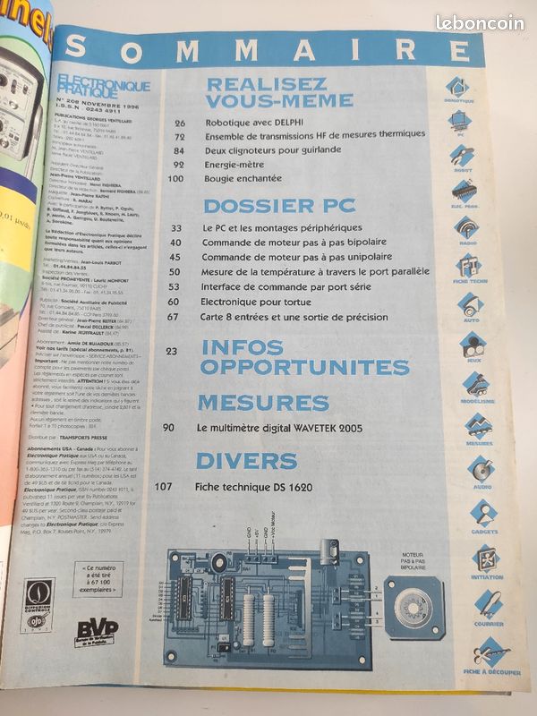 Revue ÉLECTRONIQUE PRATIQUE N°208 NOV 1996 (image 2)