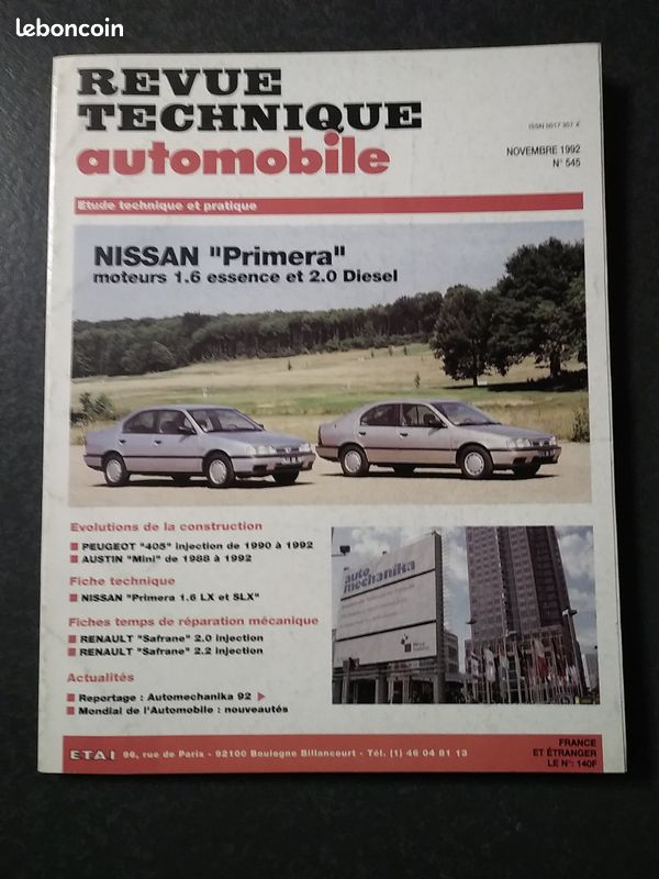 Revue technique NISSAN PRIMERA main image 1