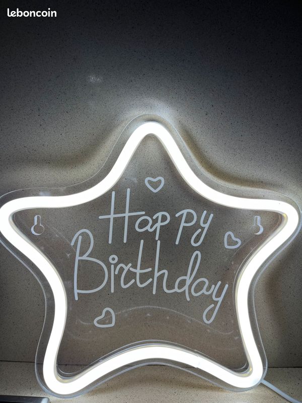 Enseigne lumineuse Happy Birthday (image 1)