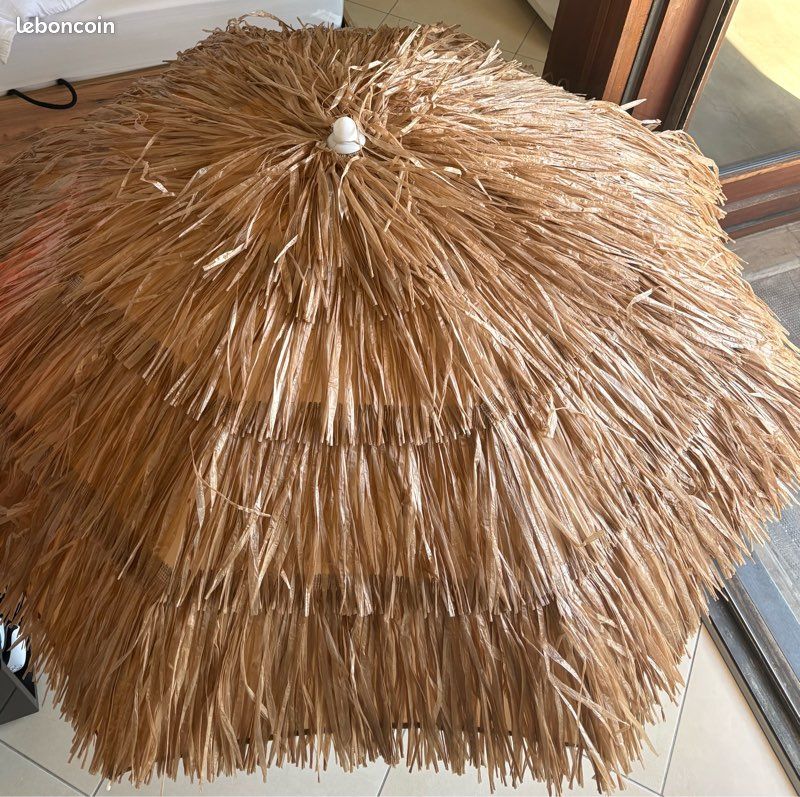 Parasol Inclinable de hawaïen 3,5M--Protection Solaire UPF 30 pour Plage de sable/Jardin/Terrasse/Plage, Beige | Leroy Merlin