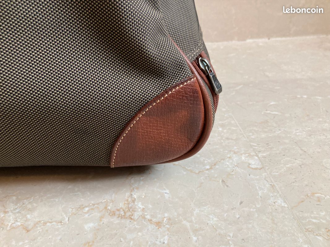 Valise - Sac de voyage - Lonchamps vintage - cuir et toile enduite (image 3)