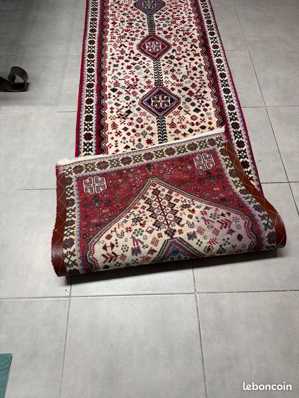 Grand tapis couloir laine epaisse oriental 305x82 (image 2)