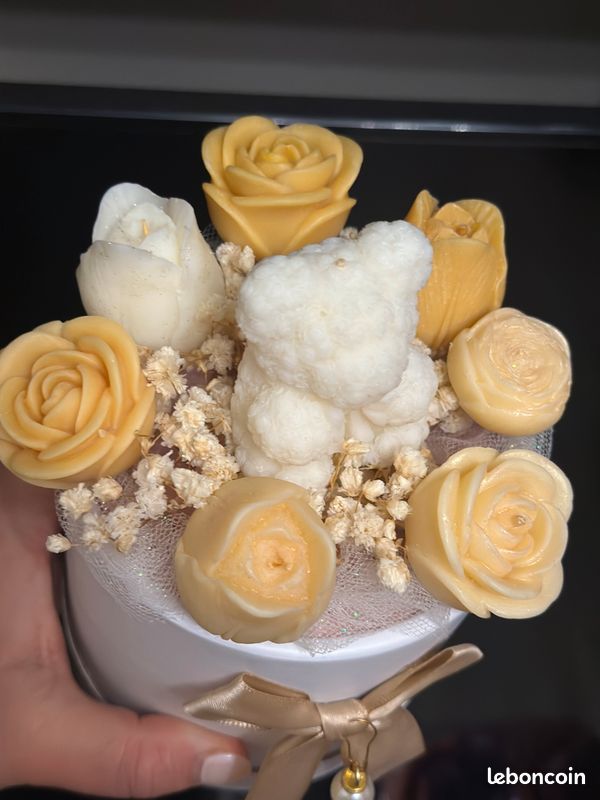 Lot De 6 Bougies En Forme D'œillet En Cire De Soja Parfumées - Décoration Romantique Pour Dîner, Fête Ou Ambiance Cosy