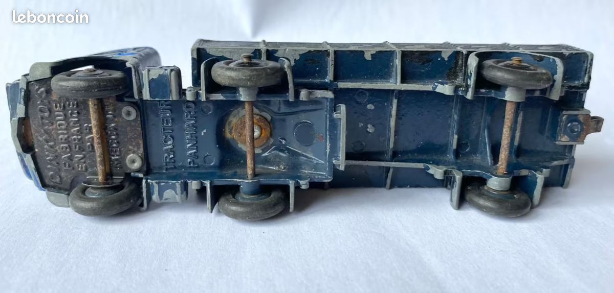 Petit Camion Semi-Remorque Modèle Réduit , Tracteur Panhard Miniature En Métal , Dinky Toys Fabriqué En France Par Meccano (image 6)