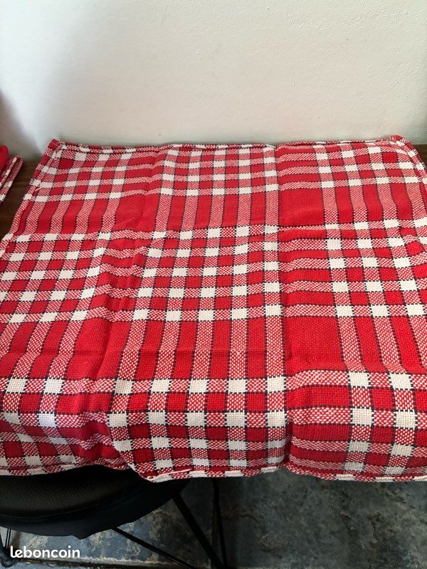 2 Range-serviettes Rétro à Carreaux Rouges - Porte-serviette De Table Ancien France 1950