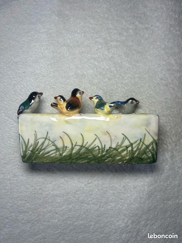 Porte-couteau vintage oiseaux J. MASSIER Vallauris - Céramique ancienne (image 1)
