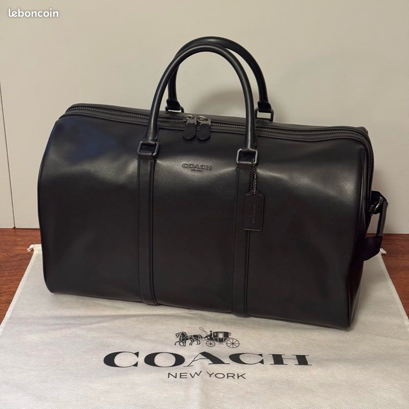 Sac de voyage COACH Venturer en cuir noir Accessoires Bagagerie