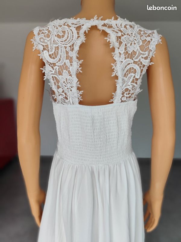 NEUVE Robe de mariée bohème mousseline et dentelle 44 (image 9)