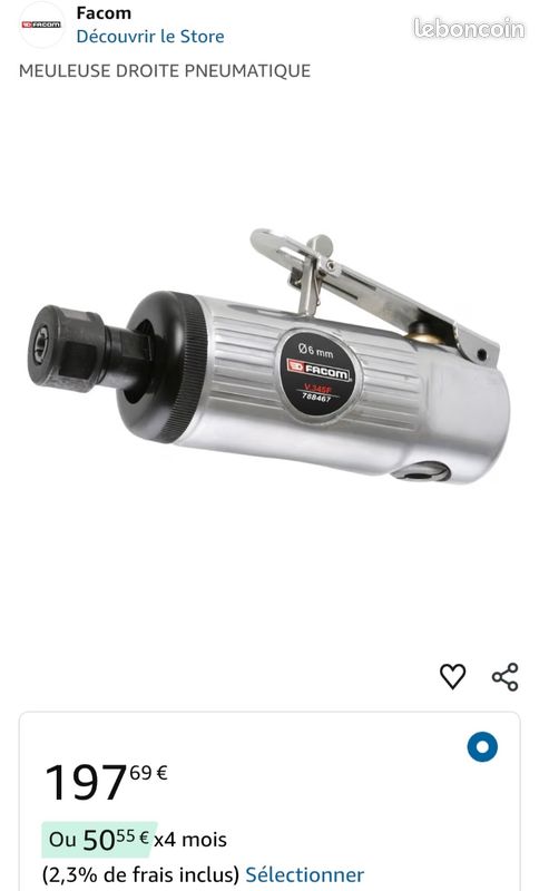 MINI MEULEUSE DROITE PNEUMATIQUE BGS TECHNIC