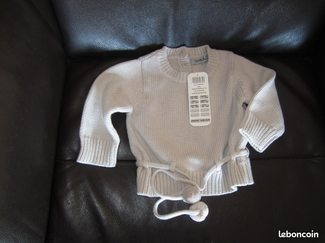 Joli pull Neuf 6 mois Tape à l'oeil 100%coton (image 5)