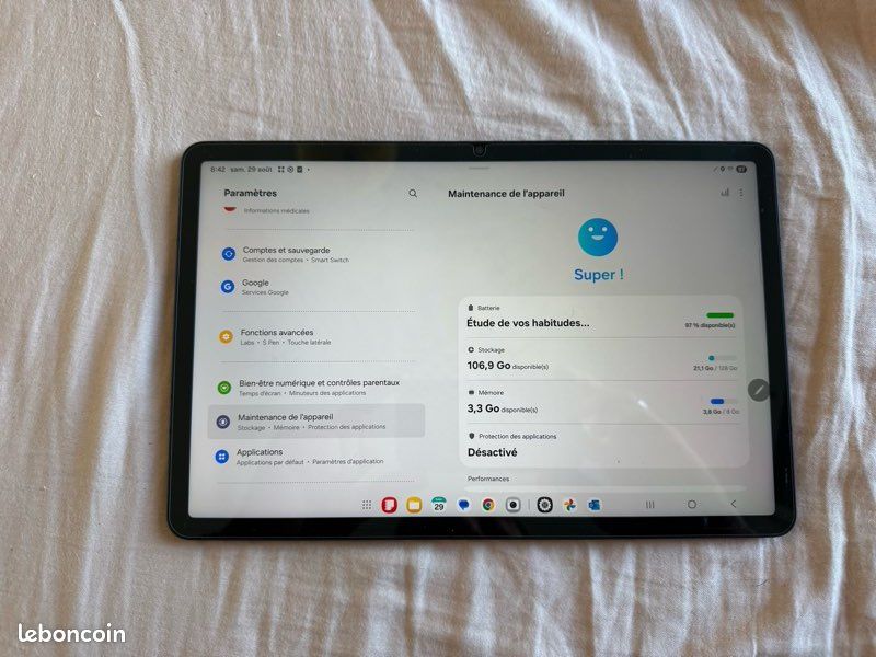 Tablette Samsung Galaxy Tab S8 11" Wi-Fi 128 Go / 8 Go Graphite - Excellent etat - Garantie 6 mois (image 3)