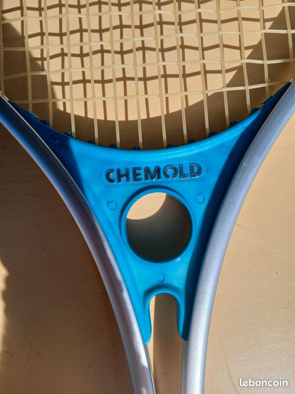 Ancienne Raquette De Tennis Chemold Aluminium – Grip 4 3/8, Manche Fin