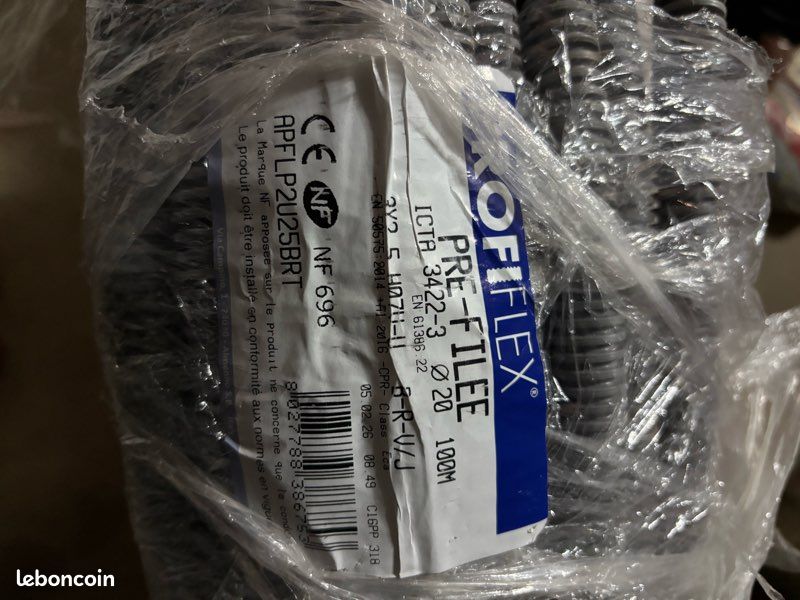 Gaine ICTA Préfilée 3G2,5 mm² Ø20 mm PROFIFLEX - Couronne de 90m (image 1)